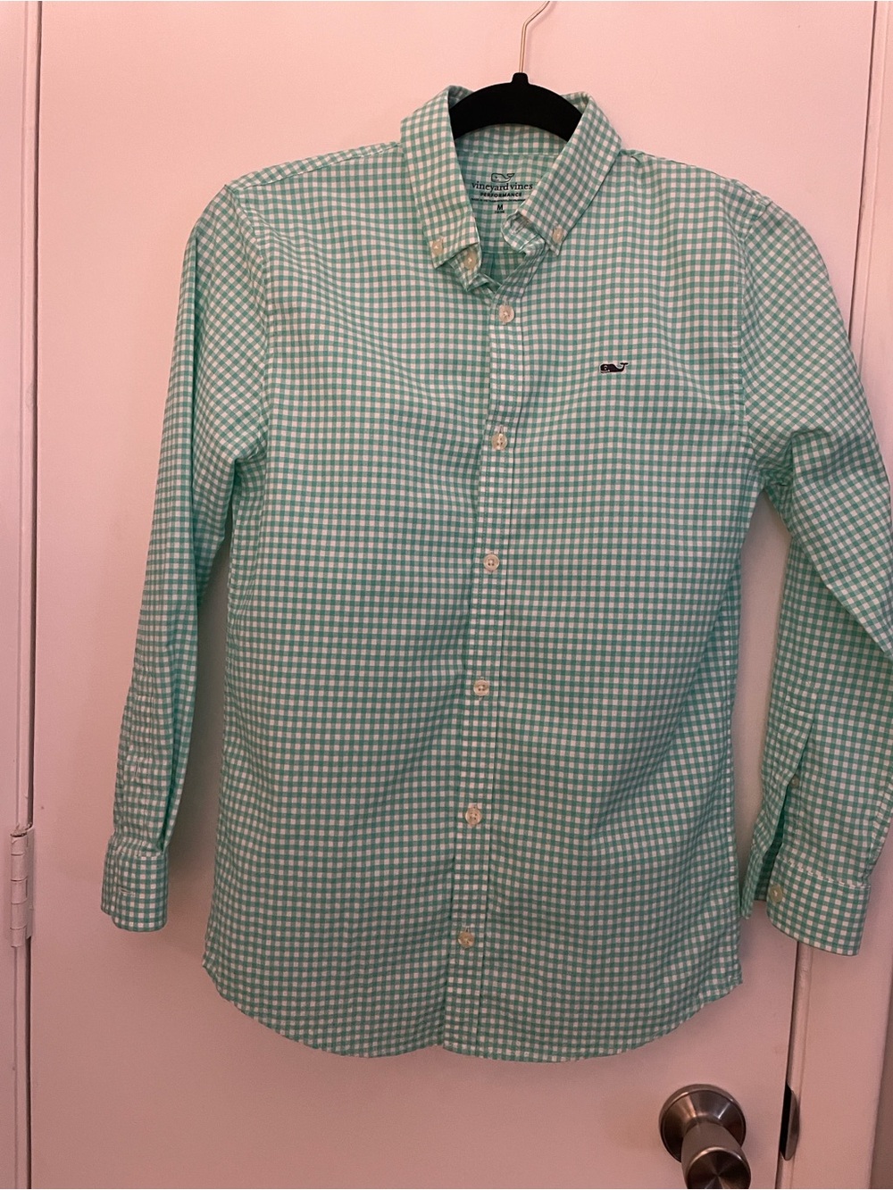 Vineyard Vines Boys Mint Gingham Button-Down Shirt
